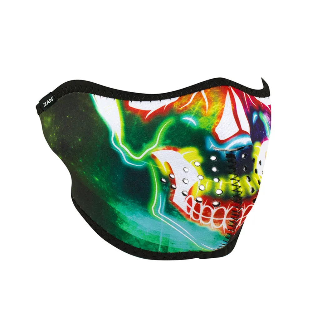 WNFM098H ZANÂ® Half Mask- Neoprene- Neon Skull