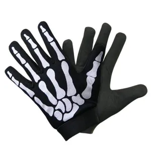 Xelement XG148455 Men's Black Mechanical Textile Fabric Skeleton Hand Motorcycle Gloves