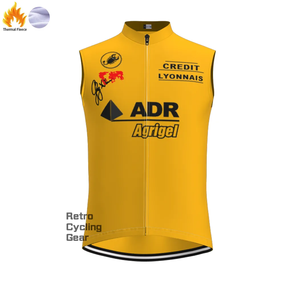 Yellow-ADR Fleece Retro Long Cycling Kits