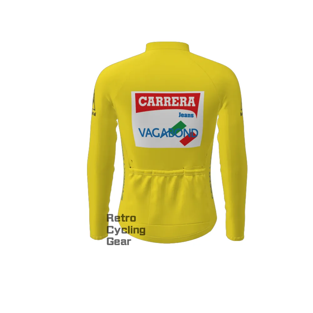 Yellow CARRERA Fleece Retro Long Cycling Kits