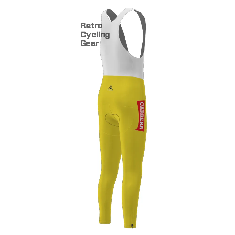 Yellow CARRERA Fleece Retro Long Cycling Kits